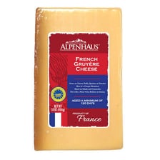 A wedge of Gruyère cheese