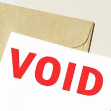 An official document marked as cancelled or void.