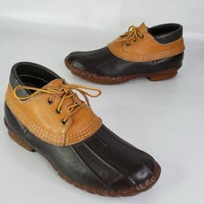 A vintage rubber-soled shoe of the type once called a gumshoe.