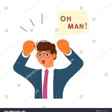 A person reacting with an emphatic shouted exclamation