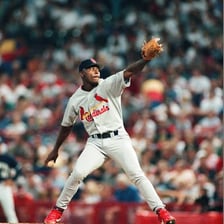 A baseball pitcher delivering a pitch during a no-hitter.