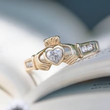 Wedding rings representing a family relationship formed through marriage