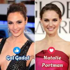 Images of actresses Gal Gadot and Natalie Portman, both Israeli-born.