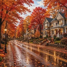 A path through a nostalgic-looking landscape