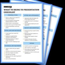 A visual pairing of someone speaking and a fully completed checklist.