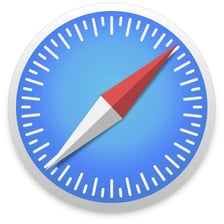 Safari browser icon alongside a vehicle on an animal-watching expedition