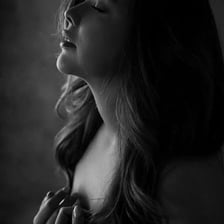 An elegant portrait conveying a sensual mood.