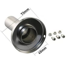 A vehicle exhaust muffler shown as a cylindrical silencing component