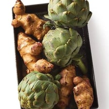 Jerusalem and globe artichokes shown as distinct vegetables