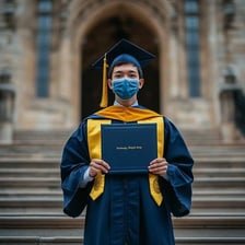 A university graduate holding a diploma