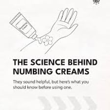 A medical illustration showing numbing cream being applied to skin.