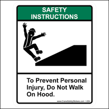 A person following an instruction shown on a safety sign