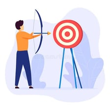 An archer taking aim at a target