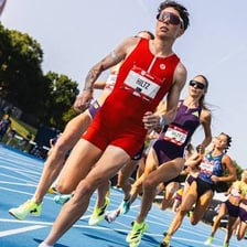 Two athletes competing against each other