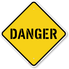 A warning sign marking a potential hazard