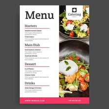 A restaurant menu displaying a list of choices.