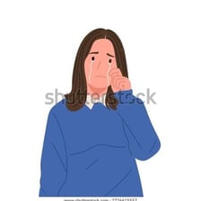 A person crying to express sorrow