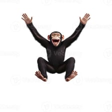 A cartoon person reacting with exaggerated excitement.