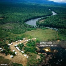 Aerial view of the Orinoco River in Venezuela