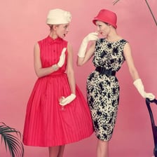 Clothing in an outdated or vintage fashion style