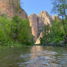 The Gila River flowing through an Arizona landscape