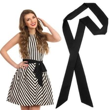 A robe secured with a fabric sash