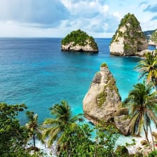 A tropical beach landscape on Bali, Indonesia