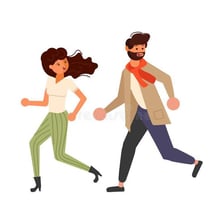 A person chasing another runner