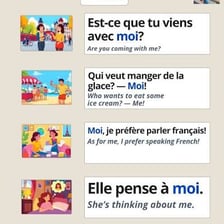 A French-language conversation using the word “moi.”