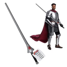 A medieval knight holding a lance during a joust