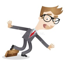 Cartoon depiction of a clumsy person