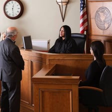 A lawyer working at a desk