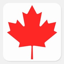 The Canadian flag with its central red maple leaf