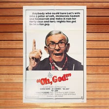 A poster for the 1977 film Oh, God! featuring George Burns