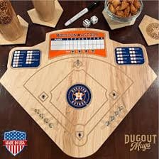 Houston Astros players on a baseball field.