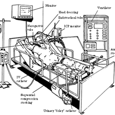 A hospital patient being monitored while unconscious.