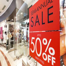 A retail store advertising a sale
