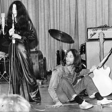 Yoko Ono performing onstage