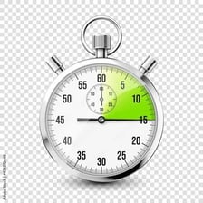 A stopwatch measuring elapsed seconds.