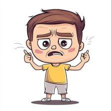 A person showing mild frustration after a disappointment