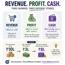 A business calculation showing revenue remaining after expenses