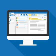 A computer desktop displaying an email inbox