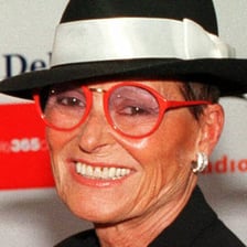 A portrait of fashion designer Liz Claiborne.