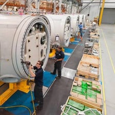 Industrial machinery running in a factory