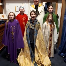 A Christian cleric wearing religious vestments