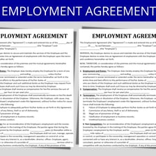 An employer and new employee signing a work contract.