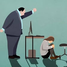 A person reacting to a mistake while working