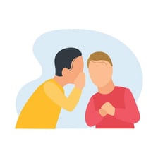 Illustration of a person revealing a secret