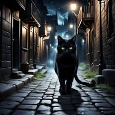 Cats walking through a city alley