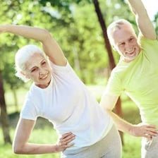 An energetic person exercising enthusiastically.